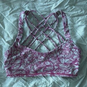 Lululemon Floral Pink Strappy Sports Bralette